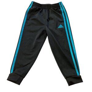 Adidas: Black & Blue Jogger Track Lounge Athletic Sweat Pants, Size 3T
